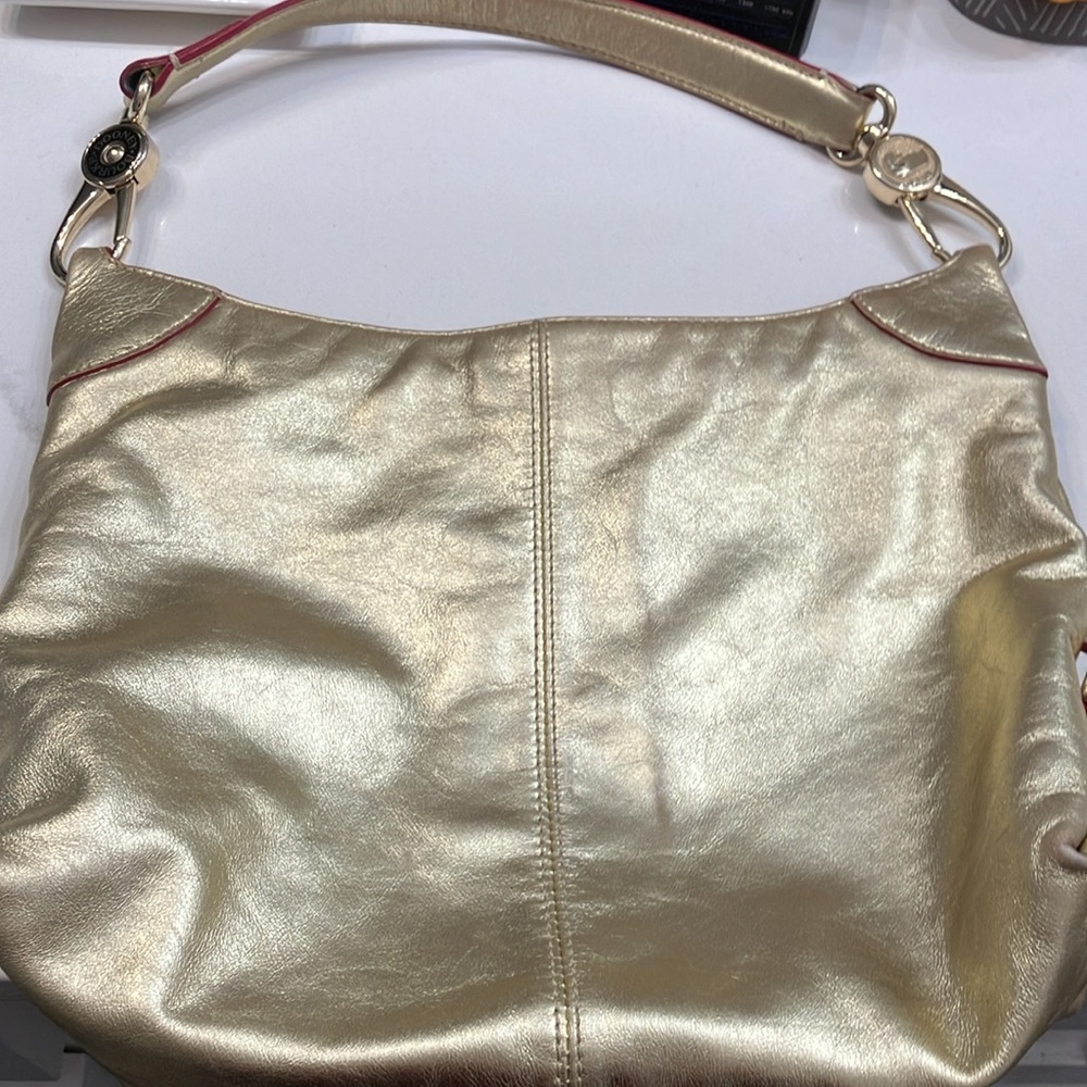 COPY - Fair Used Condition-Dooney & Bourke gold shoulder bag